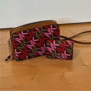 Michael Kors jet set logo crossbody and wallet set